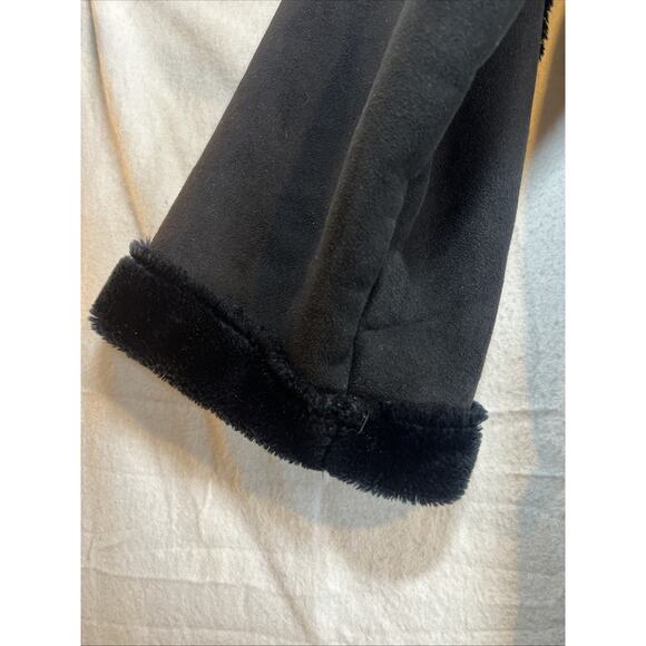 Jones New York Coat Women’s Medium Black Faux Suede & Faux Fur Trim Jacket - Picture 6 of 14